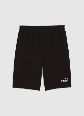 SHORTS IN MAGLIA CON LOGO ESSENTIALS, 01 BLK, small