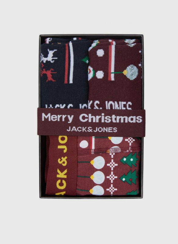 BOXER+ CALZE JINGLE CHRISTMAS, OXBLOOD RED ASS, medium