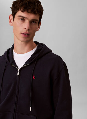 FELPA FULL ZIP CON MICRO LOGO, CEF NVY, small