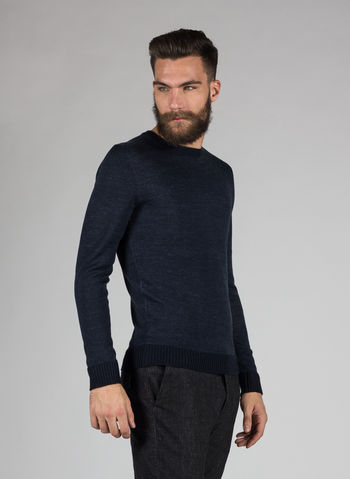 MAGLIONE GIROCOLLO IN MISTO LANA, 7055NVY, small