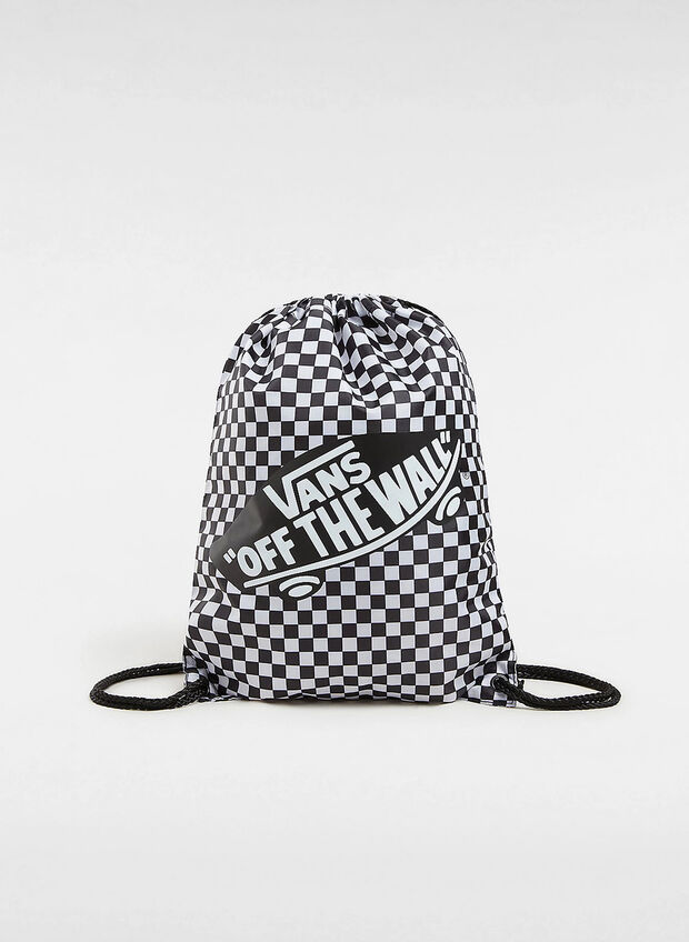 GYMSACK CHECK UNISEX, WHTBLK, large