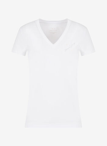 T-SHIRT LOGO STRASS, , small
