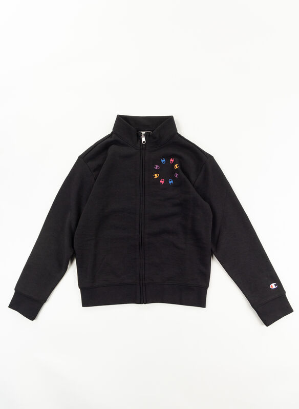 FELPA FULL ZIP GRAPHIC SHOP RAGAZZA, KK001 BLK, medium