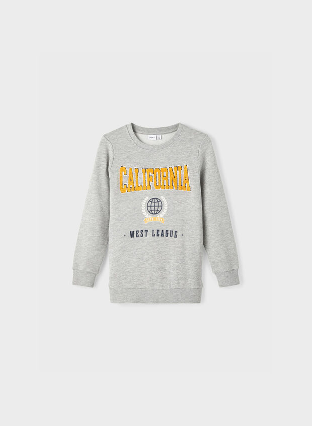 FELPA LAUGE RAGAZZO, GREY MELANGE, large