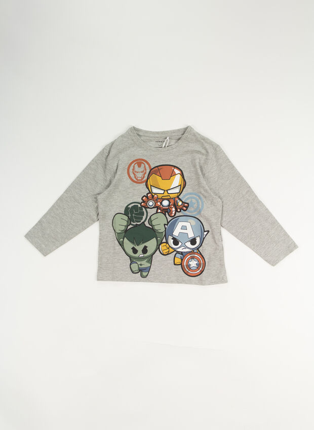 T-SHIRT MARVEL AVENGERS BAMBINO, GREY MELANGE, large
