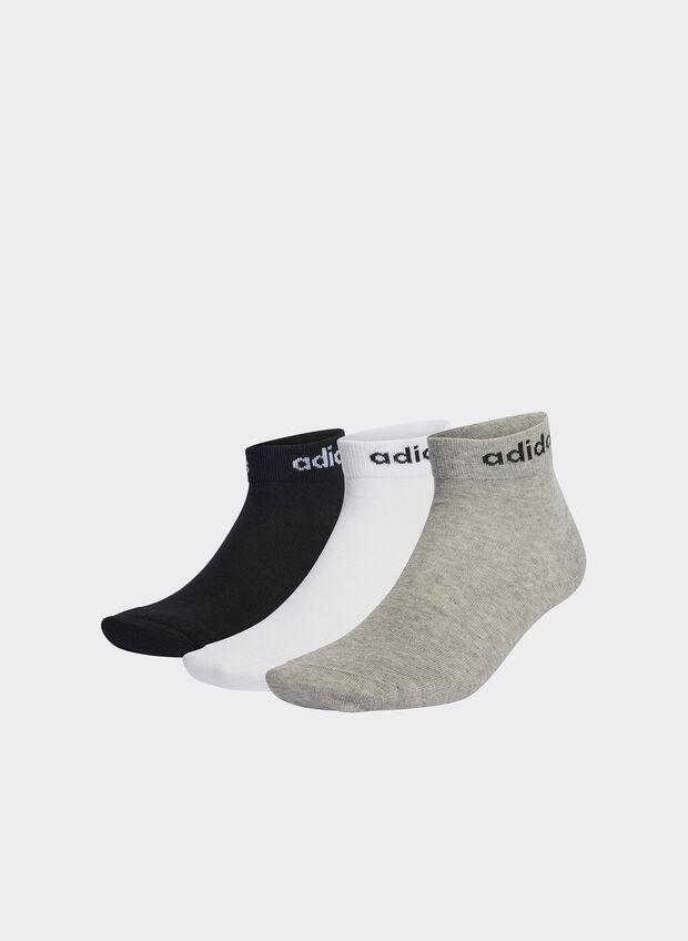 CALZA ANKLE LINEAR 3 PAIA, GREYWHTBLK, large