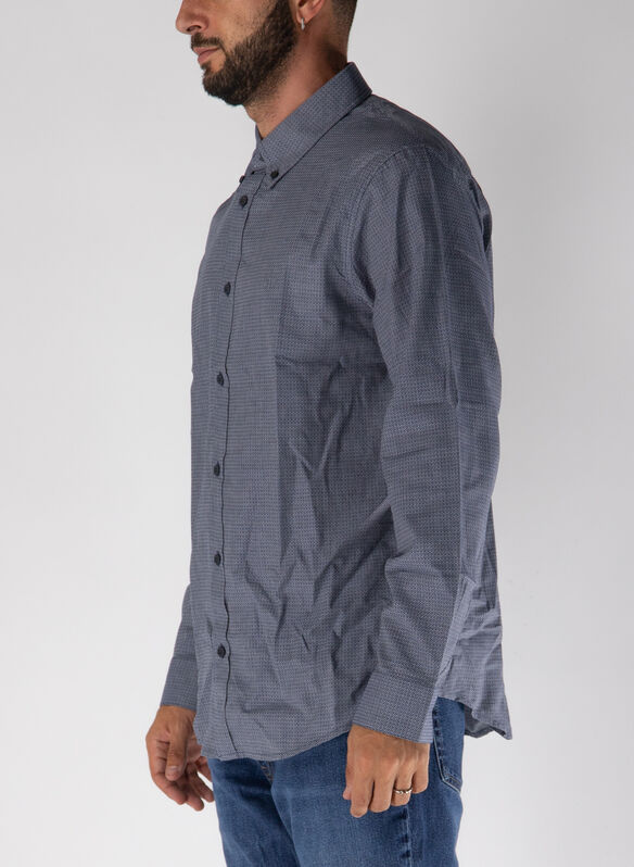 CAMICIA CON COLLETTO BUTTON DOWN CON MOTIVO A QUADRI, FB010 BLUE FRANCY, medium