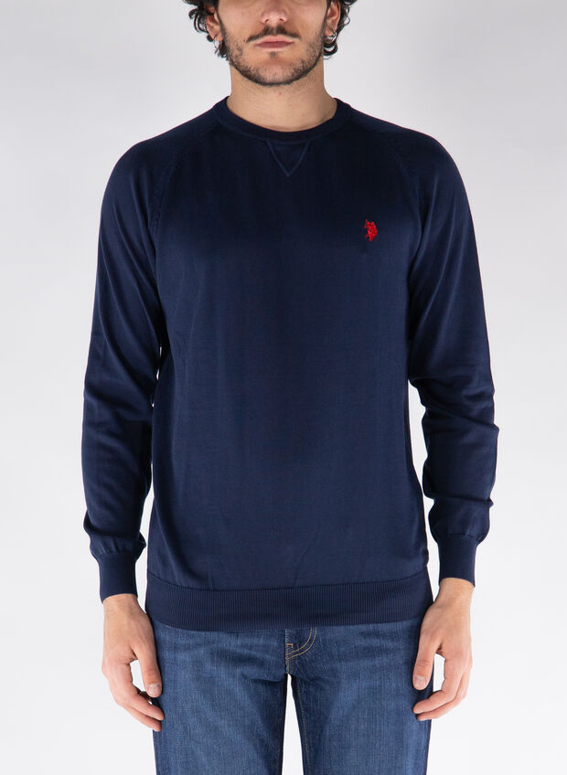 MAGLIONE GIROCOLLO CON LOGO, , large