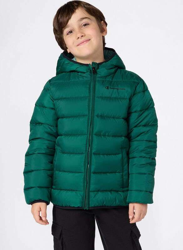 GIUBBOTTO IMBOTTITO CON CAPPUCCIO JUNIOR, GS584 GREEN, medium