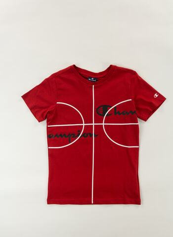T-SHIRT CON LOGO BASKETBALL GRAPHIC RAGAZZO, RS053 RED, small