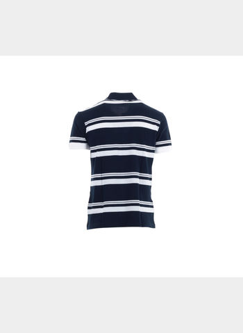 POLO DI TAGLIO ATTILLATO A RIGHE UOMO, 525NVYWHT, small