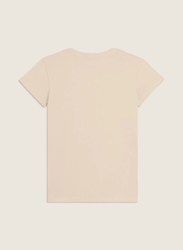 T-SHIRT MANICA CORTA CON LOGO, W33 PANNA, medium