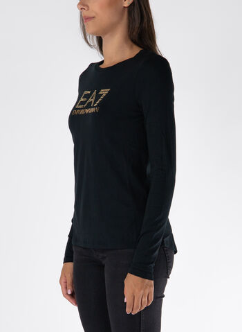 T-SHIRT LOGO STRASS, 1200 BLK, small