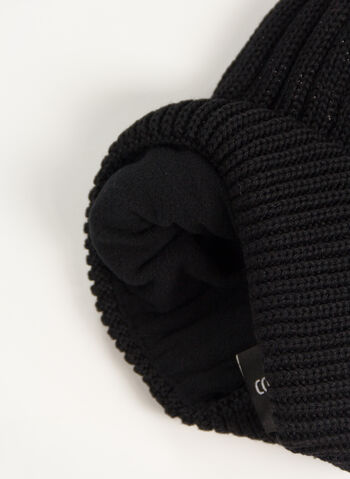 CAPPELLO IN MAGLIA CON PONPON, 99 BLK, small