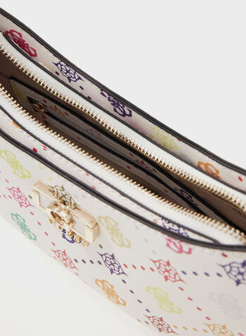 BORSA A SPALLA CON LOGO EMELIE, MUO WHT MULTI, small