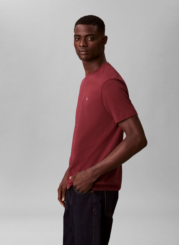 T-SHIRT CON MONOGRAMMA LOGO, 5FF BURGUNDY, medium
