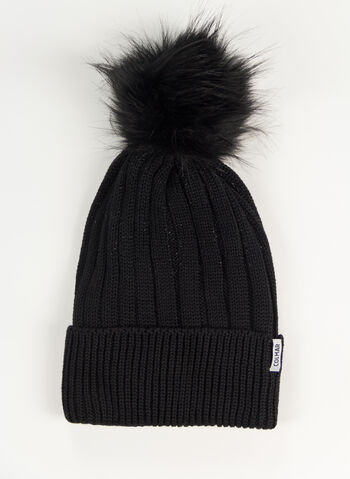 CAPPELLO IN MAGLIA CON PONPON, 99 BLK, small