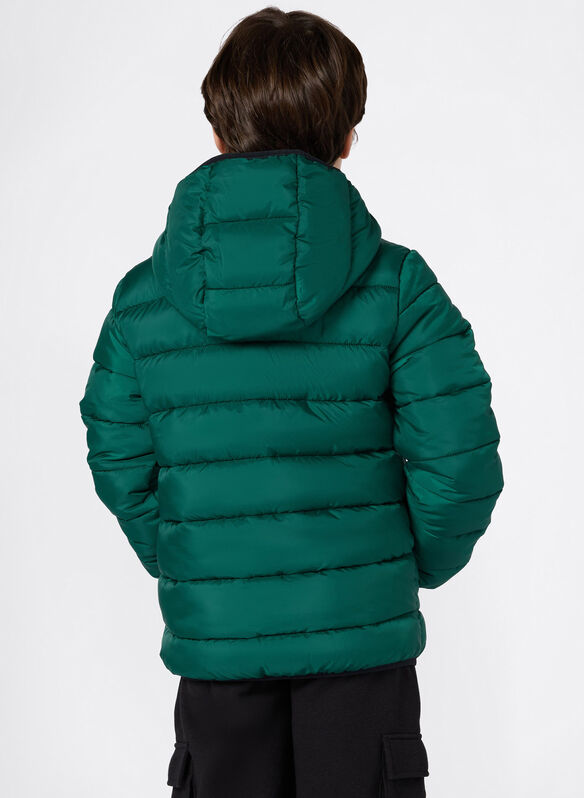 GIUBBOTTO IMBOTTITO CON CAPPUCCIO JUNIOR, GS584 GREEN, medium