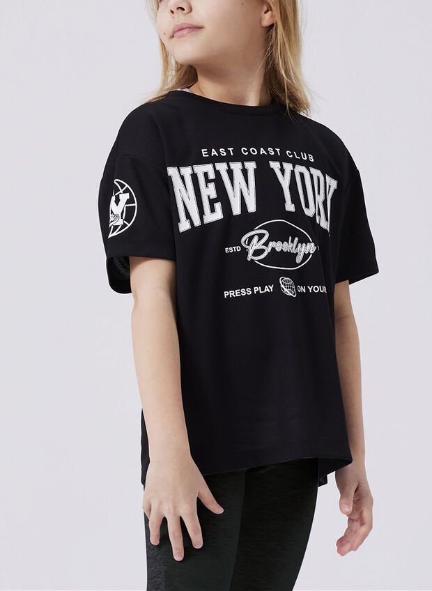 T-SHIRT NILA NEW YORK RAGAZZO, BLACK, large