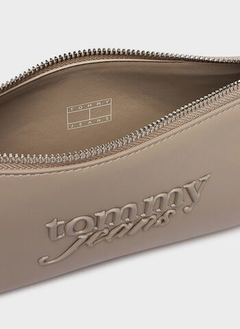 BORSA A SPALLA ESSENTIAL CON LOGO, BDS BLK, small