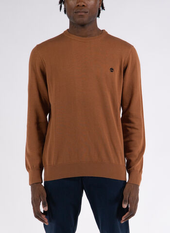 MAGLIONE GIROCOLLO IN COTONE, K43 BISCOTTO, small