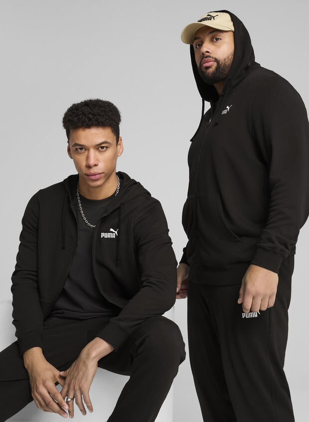 FELPA ESS LOGO FULL ZIP, 01 BLK, large