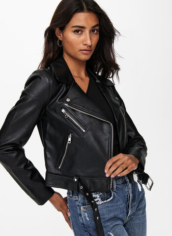 GIACCA VERA DA MOTOCICLISTA IN PELLE SINTETICA, , small