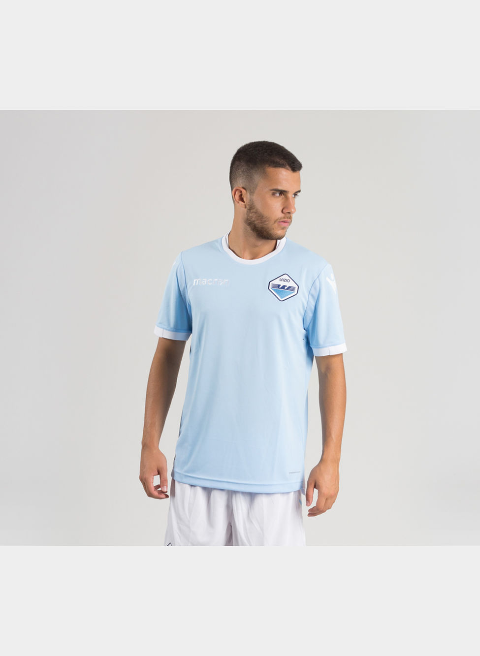 T-shirt Officiel Macron Lazio Rome - Ligne Fan, Coton, Bleu Ciel, Taille M (neuf Avec étiquettes)