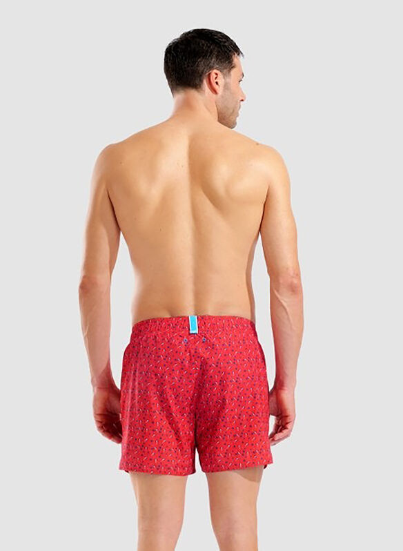 SHORT WATER PRINTS ALLOVER, 430 RED, medium