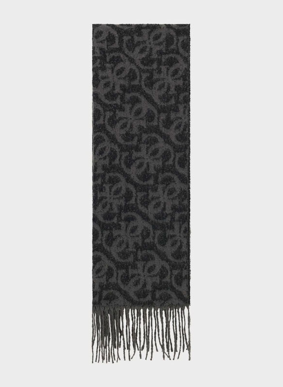 SCIARPA LOGATA JAQUARD, BLA BLK, medium