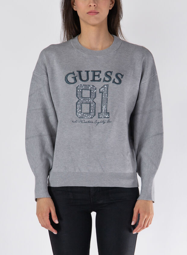 MAGLIONE VIVIANA LOGO RICAMATO, LMGY GREY, large