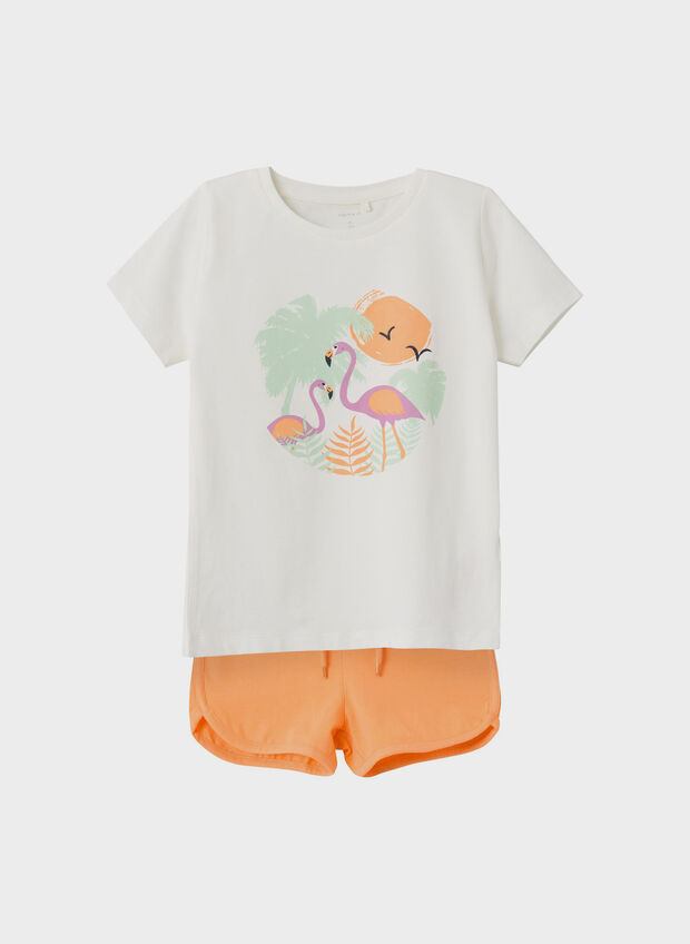 COMPLETO T-SHIRT + SHORT BAMBINA, JET STREAM, large