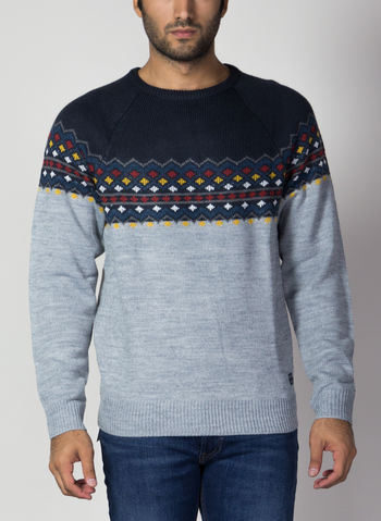 MAGLIONE TIROLESE CHRISTMAS, 74645NVYGREY, small