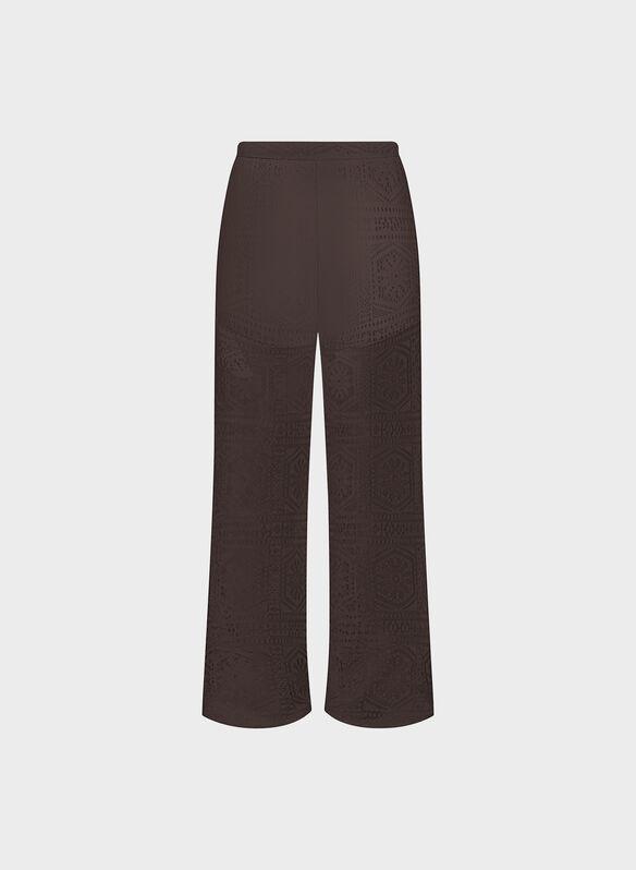 PANTAPALAZZO LIAN MACRAME, SHOPPING BAG BROWN, medium