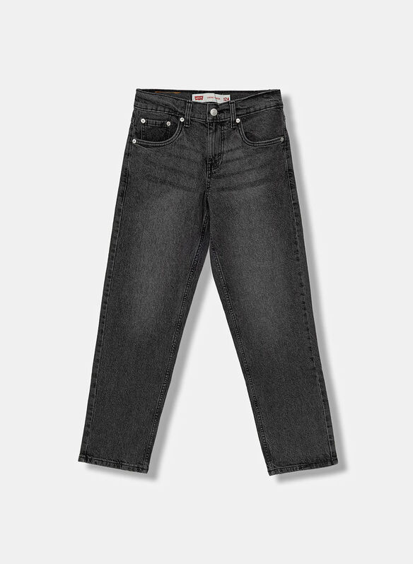 JEANS LOOSE TAPER RAGAZZO, DAM BLK, medium