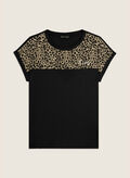 T-SHIRT DETTAGLIO ANIMALIER SULLE SPALLE, N BLK, thumb