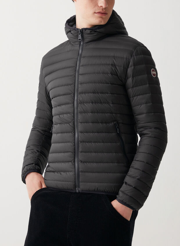 PIUMINO OPACO CON CAPPUCCIO, 99 BLK, large