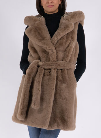 GILET IN PELLICCIA SINTETICA, 208 CREMA, small