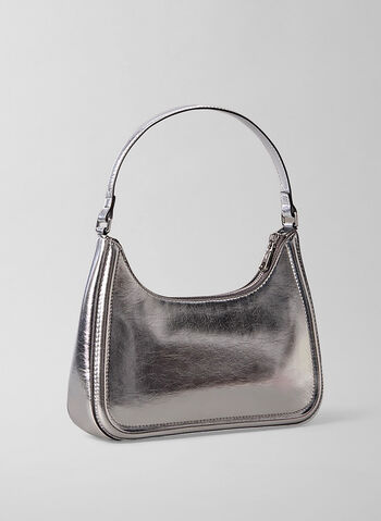 BORSA DA SPALLA CON MONOGRAMMA IN METALLO, 3JH SILVER, small