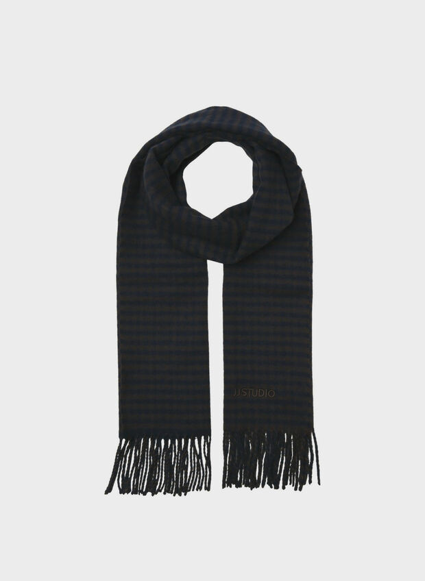 SCIARPA IN MAGLIA CON FRANGE, BROWN STONE, large