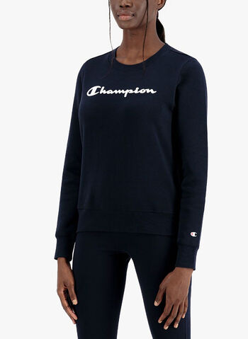 FELPA CON LOGO ESTESO STAMPATO, BS501NVY, small