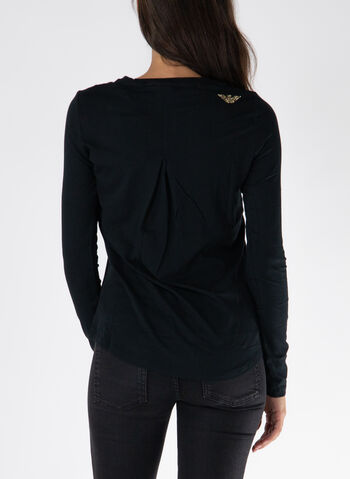 T-SHIRT LOGO STRASS, 1200 BLK, small