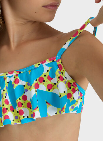 COSTUME BIKINI TOP VINTAGE RAGAZZA, 300 GREEN MULTI, small