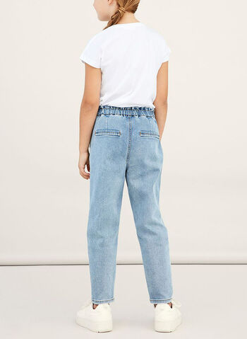 JEANS VITA ALTA BAGGY BAMBINA, LIGHT BLUE, small