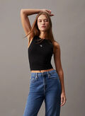TOP CROP CON CUT-OUT IN JERSEY MILANO, BEH BLK, thumb