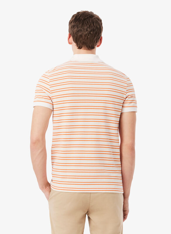 POLO IN PETIT PIQU&Eacute; A RIGHE, 1RI WHTSALMONE, medium