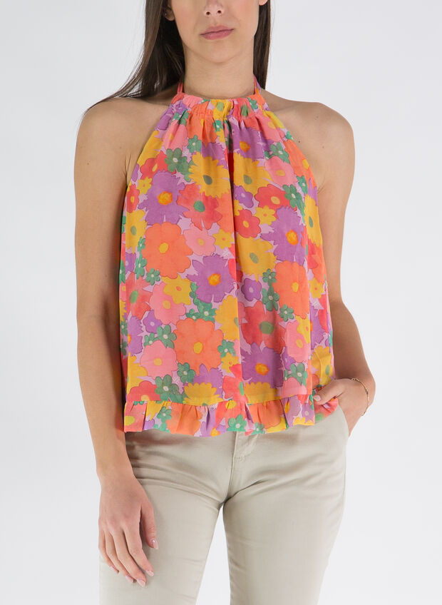 BLUSA SMANICATA FLOWERS, MULTICOLOR, large