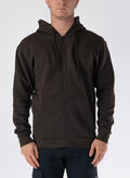 FELPA CON CAPPUCCIO FULL ZIP, MULCH MULCH BROWN, thumb