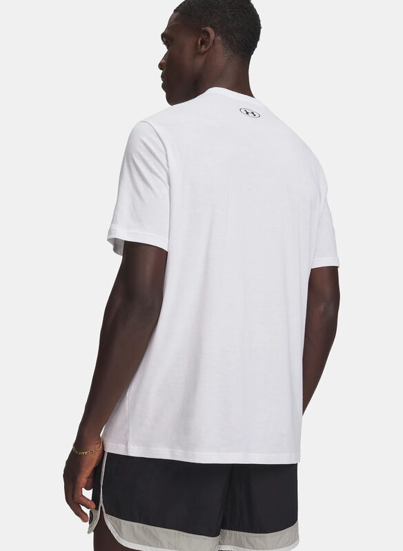 T-SHIRT UA LEFT CHEST LOGO, 0100 WHT, medium