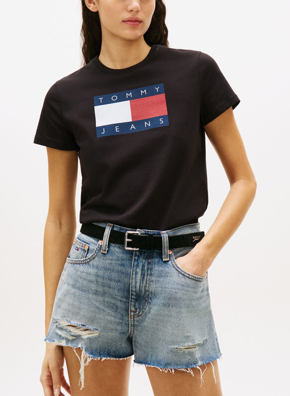 T-SHIRT CON BANDIERA TOMMY, BDS BLK, medium
